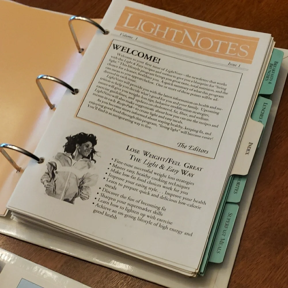 (2 Set) Light & Easy Cooking Collection Binders- Recipes & Menus